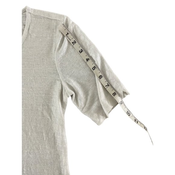 Stella Carakasi Asymmetric Hemp Tee White Silver Sparkle Metallic Scoop Size XS - Picture 4 of 8